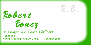 robert boncz business card